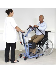 Grúa domiciliaria de bipedestación 'Way up Blue' con arnés incluido 2