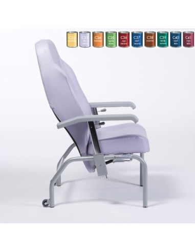 Sillón de descanso con respaldo reclinable 45º "Languedoc" (opcional + 4 ruedas y reposapies)