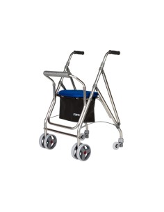 Andador de exterior plegable, regulable con asiento, respaldo acolchado y cesta Kanguro