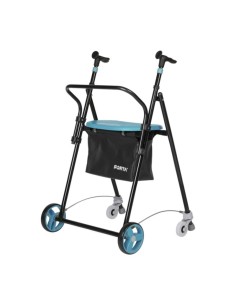 Andador plegable y regulable con asiento, respaldo y cesta de tela AIR-ON Plus