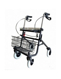 Andador Rollator plegable con bandeja y cesta