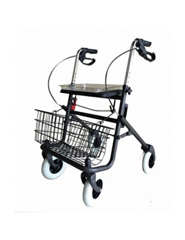Andador Rollator plegable con bandeja y cesta