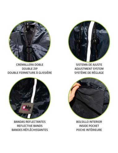 Chubasquero impermeable sin mangas para silla de ruedas