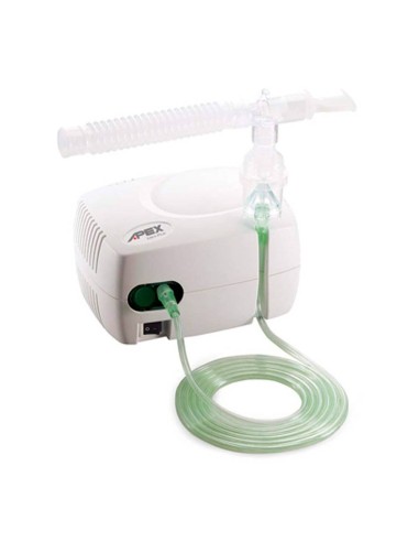 Aerosol Nebulizador de pistón portátil Mini Plus | Incluye 2 máscaras niño y adulto y boquilla | Apex Medical