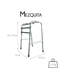 Andador de aluminio sin ruedas regulable y plegable "Mezquita" 2