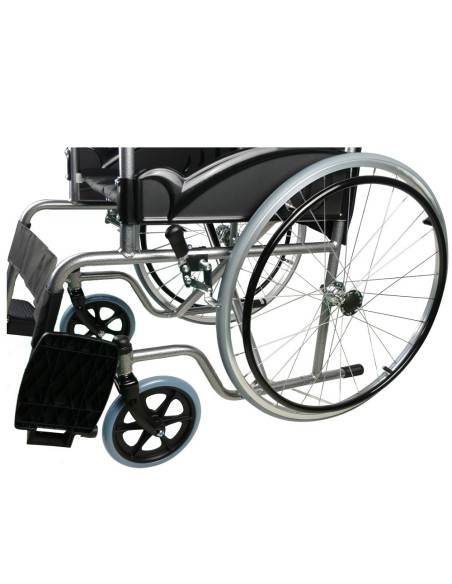 Silla de ruedas plegable autopropulsable de acero, ligera, ancho asiento 46 cm, color negro"Mod. Alcazaba"