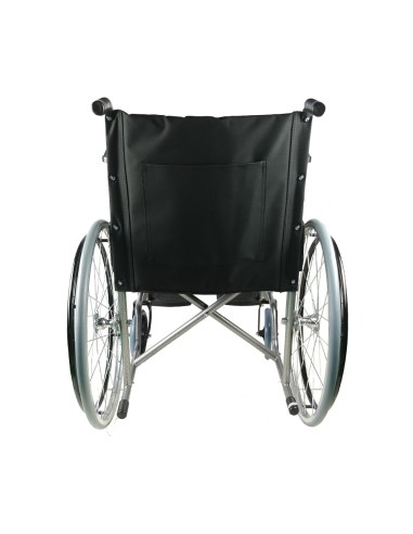 Silla de ruedas plegable autopropulsable de acero, ligera, ancho asiento 46 cm, color negro"Mod. Alcazaba"