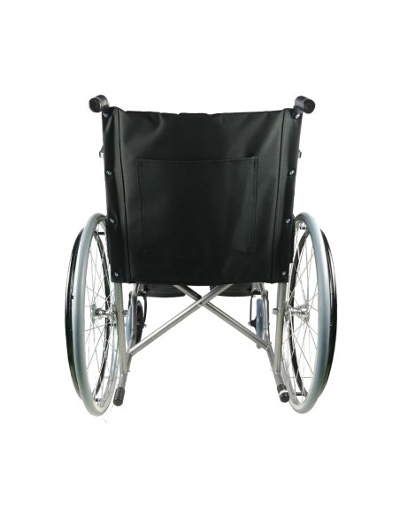 Silla de ruedas plegable autopropulsable de acero, ligera, ancho asiento 46 cm, color negro"Mod. Alcazaba"