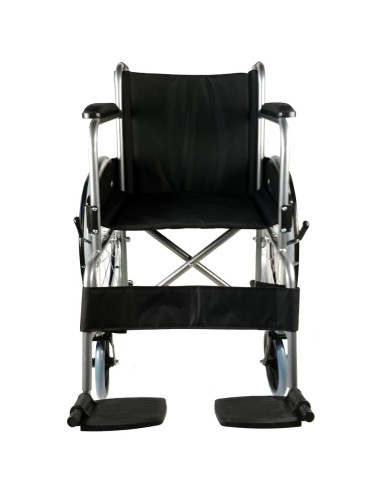 Silla de ruedas plegable autopropulsable de acero, ligera, ancho asiento 46 cm, color negro"Mod. Alcazaba"