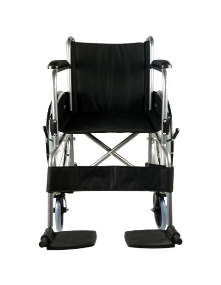 Silla de ruedas plegable autopropulsable de acero, ligera, ancho asiento 46 cm, color negro"Mod. Alcazaba"
