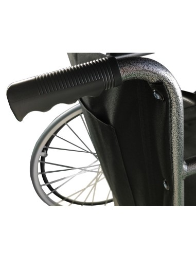 Silla de ruedas plegable autopropulsable de acero, ligera, ancho asiento 46 cm, color negro"Mod. Alcazaba"