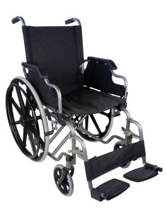 Silla de ruedas plegable, muy ligera y autopropulsable, reposapiés extraíbles, ancho asiento 43 o 46 cm, color gris "Giralda"