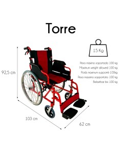 Silla de ruedas ligera de aluminio, plegable, autopropulsable, de respaldo abatible, con frenos en manetas y en ruedas, ancho as 2