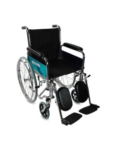 Silla de ruedas plegable, autopropulsable, con reposabrazos y reposapiés extraibles | ancho asiento 45 cm | Partenón