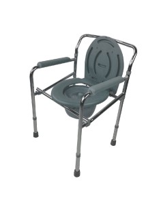 Silla de baño con inodoro, de acero cromado, plegable y regulable en altura | Puente
