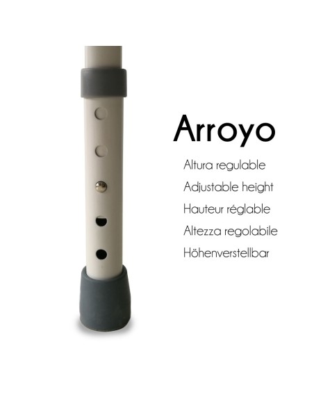 Silla con WC/inodoro, plegable, con conteras antideslizantes y reposabrazos | Arroyo