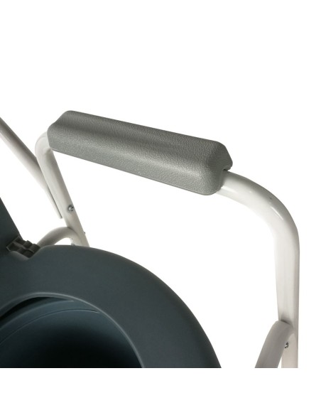 Silla con WC/inodoro, plegable, con conteras antideslizantes y reposabrazos | Arroyo