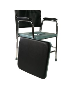 Silla con WC/inodoro con tapa, conteras antideslizantes, asiento y reposabrazos acolchados | Velero 2
