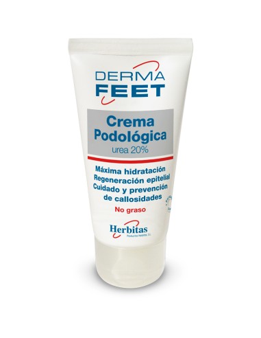 Crema podológica hidratante 20% Urea DERMAFEET. Tubo de 75 ml