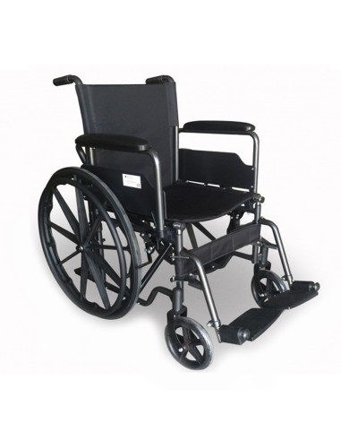 Silla de ruedas plegable de acero, autopropulsable con reposapiés y reposabrazos extraíbles | Modelo S220 Sevilla