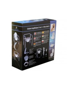 Silla plegable para el WC de aluminio 3 en 1 | Sistema antisalpicaduras | Doble cubo | Herdegen 2