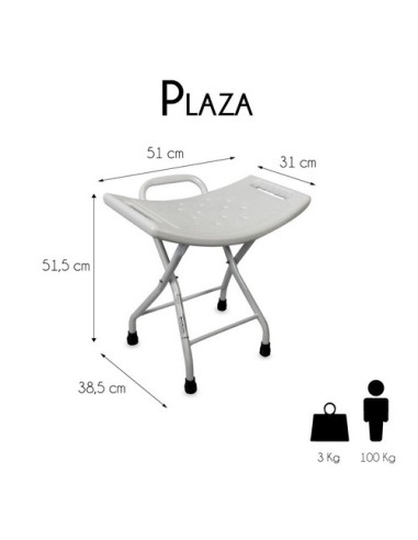 Banqueta plegable de baño y ducha | Plaza