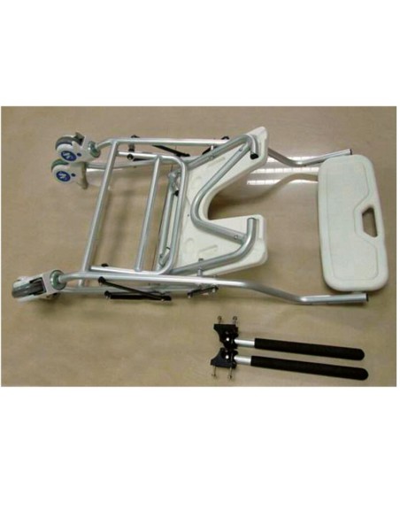 Silla de baño plegable ligera con ruedas de aluminio
