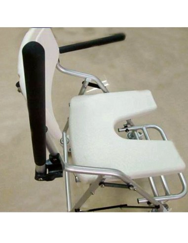 Silla de baño plegable ligera con ruedas de aluminio