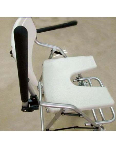 Silla de baño plegable ligera con ruedas de aluminio