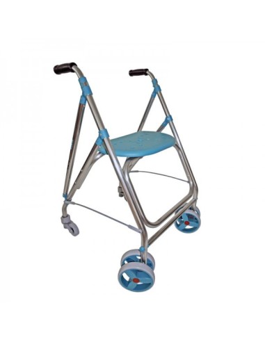 Andador plegable con asiento y ruedas delanteras dobles giratorias ARA-D