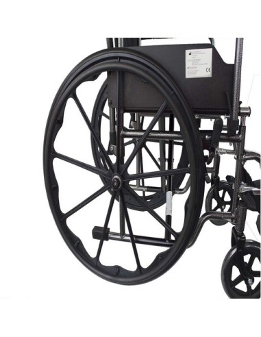 Silla de ruedas plegable de acero, autopropulsable con reposapiés y reposabrazos extraíbles | Modelo S220 Sevilla