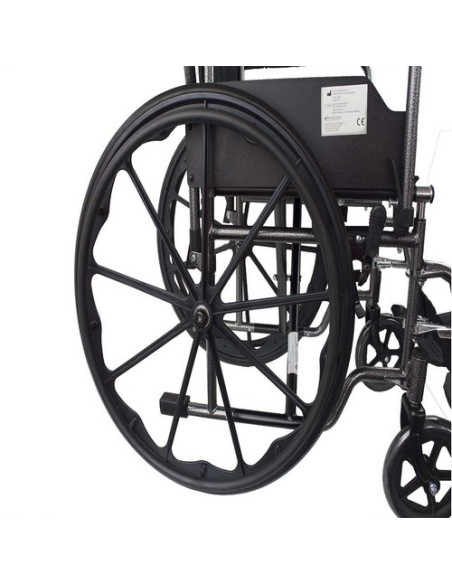 Silla de ruedas plegable de acero, autopropulsable con reposapiés y reposabrazos extraíbles | Modelo S220 Sevilla