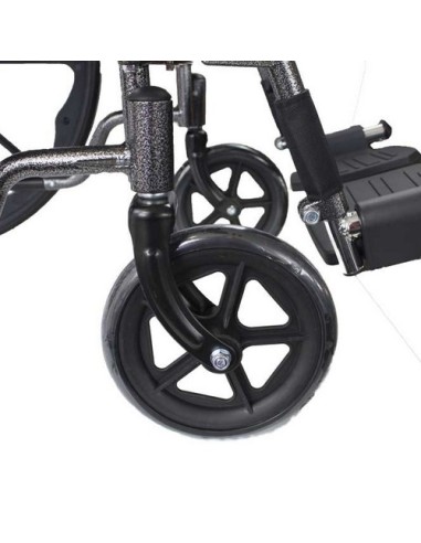 Silla de ruedas plegable de acero, autopropulsable con reposapiés y reposabrazos extraíbles | Modelo S220 Sevilla