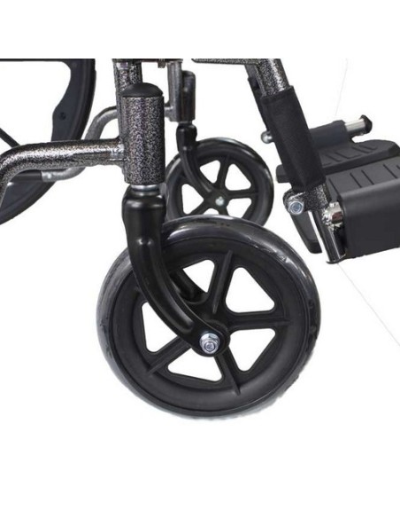 Silla de ruedas plegable de acero, autopropulsable con reposapiés y reposabrazos extraíbles | Modelo S220 Sevilla