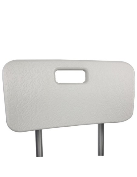 Silla de baño regulable en altura, de aluminio con respaldo | Modelo Olivo