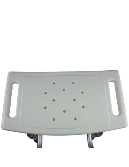 Silla de baño regulable en altura, de aluminio con respaldo | Modelo Olivo