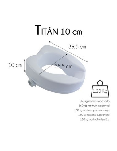 Elevador de baño sin tapa de altura 10 cm | Modelo Titán