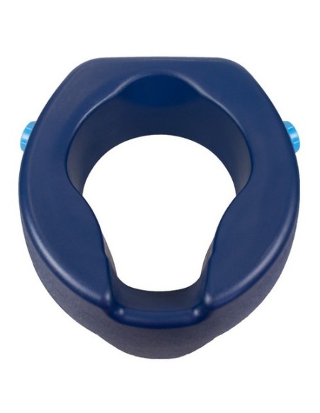 Elevador de baño blando sin tapa de altura 11 cm | Asiento de inodoro blando | Azul | Modelo Río