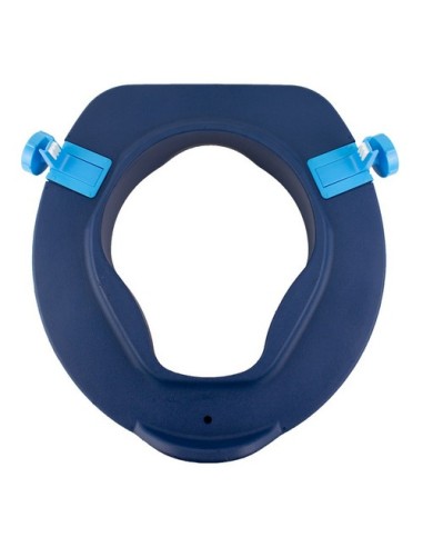 Elevador de baño blando sin tapa de altura 11 cm | Asiento de inodoro blando | Azul | Modelo Río