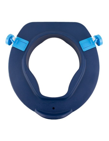 Elevador de baño blando sin tapa de altura 11 cm | Asiento de inodoro blando | Azul | Modelo Río