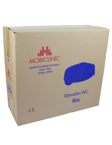 Elevador de baño blando sin tapa de altura 11 cm | Asiento de inodoro blando | Azul | Modelo Río