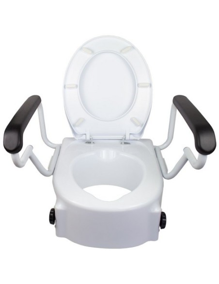 Elevador de baño con tapa de altura 17 cm con reposabrazos abatibles | Regulable e inclinable | Modelo Tajo