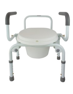 Silla con inodoro, reposabrazos abatibles y regulable en altura | Modelo Cabo 2