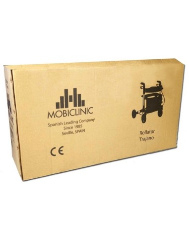 Andador Rollator de 4 ruedas plegable con cesta de tela, frenos, asiento y respaldo | Trajano