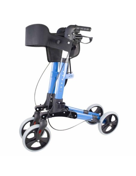 Andador Rollator de 4 ruedas plegable con cesta de tela, frenos, asiento y respaldo | Trajano