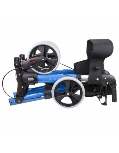 Andador Rollator de 4 ruedas plegable con cesta de tela, frenos, asiento y respaldo | Trajano