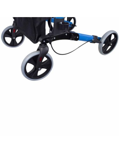 Andador Rollator de 4 ruedas plegable con cesta de tela, frenos, asiento y respaldo | Trajano