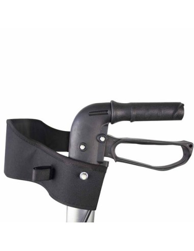 Andador Rollator de 4 ruedas plegable con cesta de tela, frenos, asiento y respaldo | Trajano