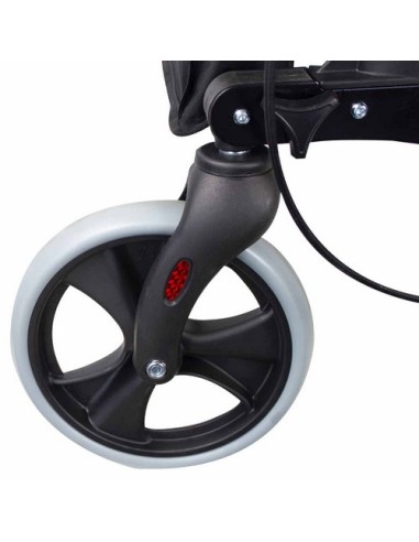 Andador Rollator de 4 ruedas plegable con cesta de tela, frenos, asiento y respaldo | Trajano