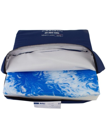 Cojín antiescaras de gel inyectado Grado IV GEL SEAT Clinic | GELTOUCH con efecto refrescante | con funda de PU bi-elástica | Fu